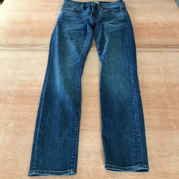 J. Crew 250 Skinny Jeans Men 28x28 Blue Mid Rise Kurabo Fabric AG929 Stretch - Picture 1 of 15